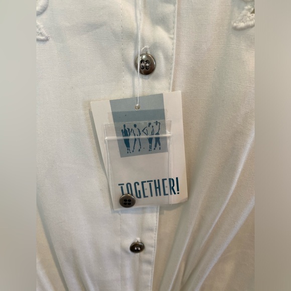 Vintage NWT Cotton Western Lace Shoulder Pad Midi Belted Dress VTG 14 - Picture 10 of 14